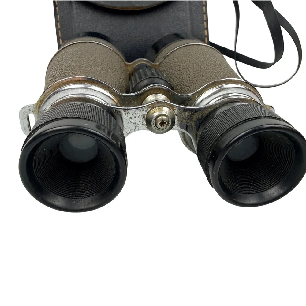 Vintage Empire 4x40 Binoculars Made in Japan Olive Green Case Sports Glasses BX